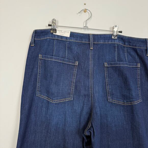 Chico's Wide Leg Disco Cotton Plus Size Basic Indigo Blue Trouser Jean 16R NWT - Picture 6 of 11